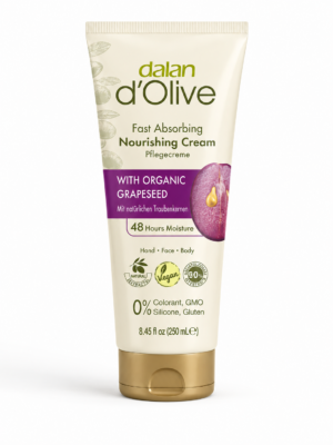 Dalan d’Olive kūno kremas su ekologišku vynuogių sėklų aliejumi, 250ml