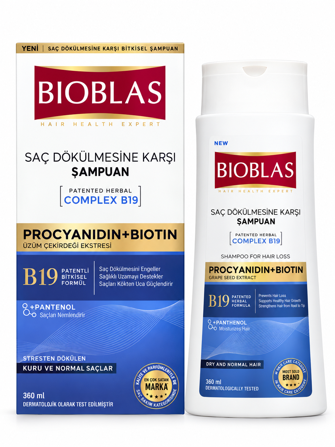BIOBLAS Procyanidin + Biotin šampūnas, 360 ml