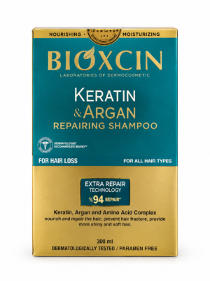 BIOXCIN Keratin & Argan atstatomasis šampūnas, 300 ml